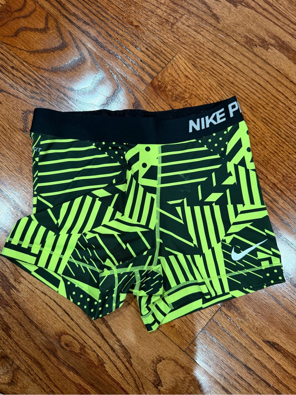 Nike Pro Neon Green and Black biker shorts